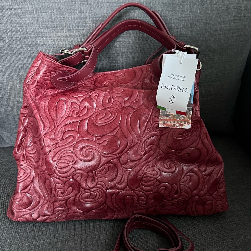 NWT ISADORA TOTE SATCHEL HANDBAG ITALIAN LEATHER